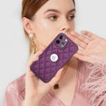 thumbnail image 7 of Logo View Design Compatible with iPhone 12 Pro Max Phone Case Luxury Diamond Plaid PU Leather Vintage Slim Non-Slip Soft Grip Shockproof Anti-fall Heavy Duty Protective Case Cover,Deeppurple, 7 of 7