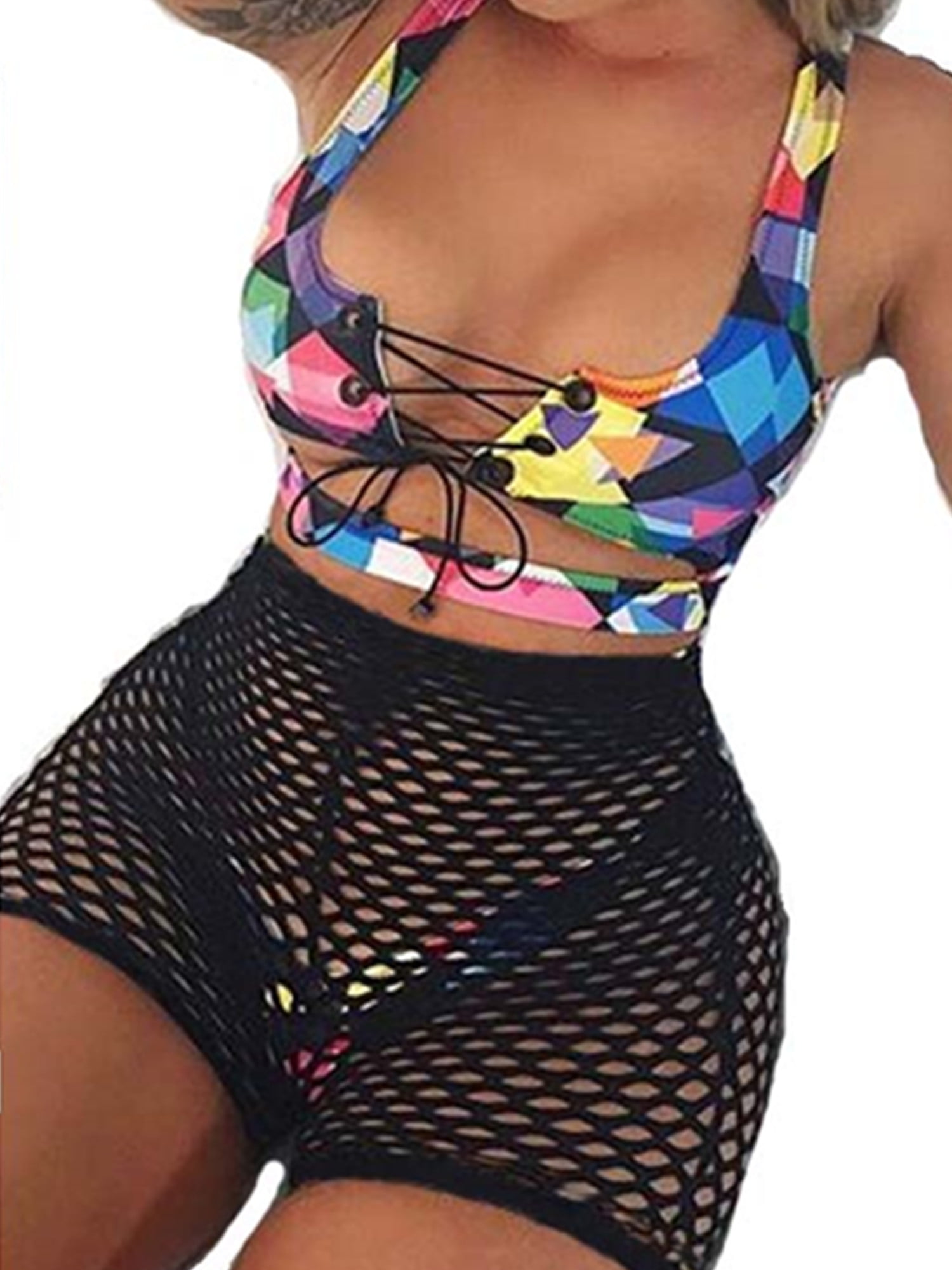 Women Mesh Sheer Bikini Cover Up 