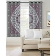 thumbnail image 2 of Boho Flower Blackout Curtains for Bedroom Living Room, Pink Purple Bohemia Geometric Tribal Ethnic 63 In Long Thermal Insulated Room Darkening Drapes Grommet Window Treatments, 42 x 63 In, 2 of 9