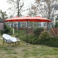thumbnail image 3 of CRO Decor 14.8 Ft Orange outdoor terrace large rectangular double-sided umbrella, 3 of 11