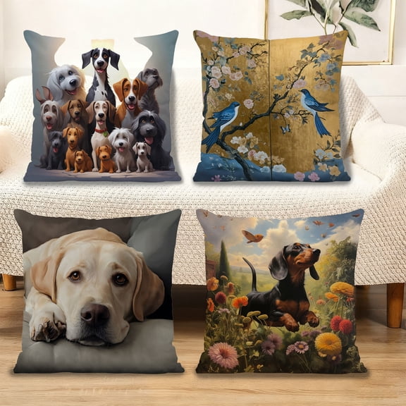 Yeciiwht Pillow Covers 18x18 Inches Cute Animals Print Throw Pillow Covers, Bedroom Living Room Sofa Cushion Covers Soft Cozy Pillow Case for Home Decoration