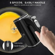LINKChef Hand Mixer, 450W Turbo Electric Handheld Mixer, 5 Speed Electric Mixers for Kitchen (Black)