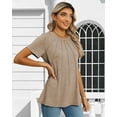 thumbnail image 4 of Rosvigor Blouses for Women Short Sleeve Shirts Casual Dressy Summer Tops with Pleats, 4 of 7