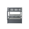 thumbnail image 5 of Full Over Full Bunk Bed with Trundle, Wood Bed Frame and Ladder with Guard Rails for Kids, Toddlers, Teens, Boys and Girls, Gray, 5 of 7