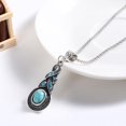thumbnail image 6 of NUZYZ 1Set Women's Turquoise Pendant Rhinestone Earrings Necklace Jewelry Set, 6 of 8