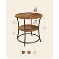 thumbnail image 5 of VASAGLE Side Table, 2-Tier Round End Table, Nightstand with Steel Frame for Small Spaces, Living Room, Bedroom, Rustic Brown and Ink Black, 5 of 5
