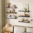 thumbnail image 2 of Fairy 15.8in Floating Shelves for Wall, Set of 6 Shelves for Bathroom, Bedroom, Kitchen Decro, Grey, 2 of 7