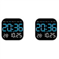 thumbnail image 1 of 2X Digital Clock with Date Digital LED Calendar with Remote Control Battery Operated Multifunction Digital Calendar, 1 of 8