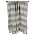 thumbnail image 3 of Contemporary Home Living Gray and White Cabana Striped Fringed Throw Blanket 50" x 60", 3 of 8