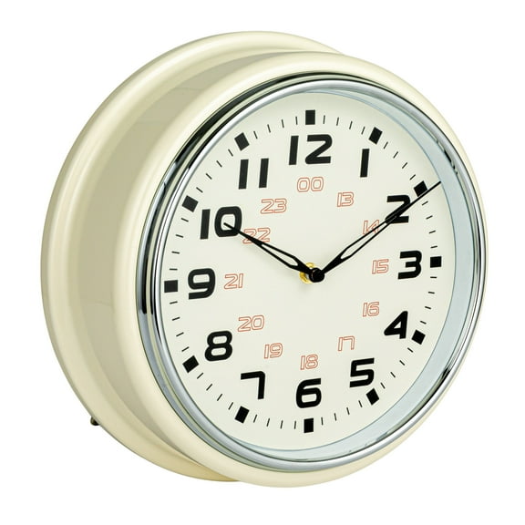 Creative Co-Op Chic Round Wall Clock, Cream