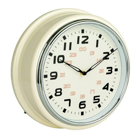 Creative Co-Op Chic Round Wall Clock, Cream