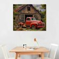 thumbnail image 2 of Creowell Farmhouse Truck Wall Art, Old Truck Wall Art, Farmhouse Canvas Wall Art, Vintage Red Truck Pictures Wall Art for Country Wall Decor, Rustic Farmhouse Wall Painting for Living Room 20x16 Inch, 2 of 3