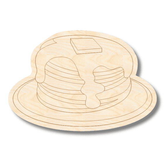 Unfinished Wood Etched Stack of Pancakes Shape | Paint By Line Crafts 24" / 1/8"
