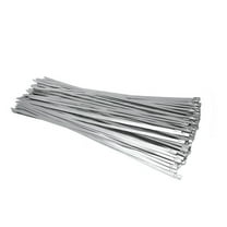 100PCS 11.8Inch Metal Cable Zip Ties - 304 stainless steel Heavy Duty Self-locking Cable Wire Tie Wrap for Fence Exhaust Wrapping Car Outdoor Canopy Automotive(Silver - B)