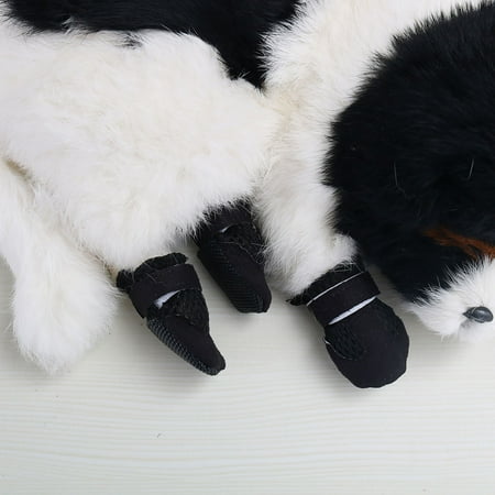Dog Shoes Water Resistant Pet Dog Boots Breathable Comfortable Anti-slip Paw Protectors Black 4pcs  L