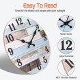 thumbnail image 6 of Wall Clock For Living Room - 10 Inch Vintage Decor for Kitchen, Office, Bedroom - Battery Operated Non-Ticking Silent Movement, Elevate Your Space With Stylish Wall Art Wood Roman Numeral Clocks, 6 of 7