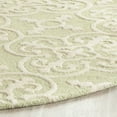 thumbnail image 3 of SAFAVIEH Cambridge Kimberly Geometric Wool Area Rug, Light Green/Ivory, 6' x 6' Round, 3 of 7