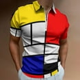 thumbnail image 2 of Piet Mondrian Abstract Art Men Zipper T-shirt Summer Casual Short Sleeve T-shirt Top, 2 of 7