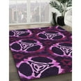 thumbnail image 3 of Ahgly Company Machine Washable Indoor Round Transitional Orchid Purple Area Rugs, 3' Round, 3 of 7