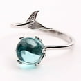 thumbnail image 7 of AYYUFE Adjustable Mermaid Tail Blue Rhinestone Bubble Finger Opening Women Ring Gift Copper, Rhinestone Silver, 7 of 7