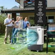 Costway 3450 CFM Industrial Evaporative Cooler 4-in-1 Air Cooling Fan 45L Tank