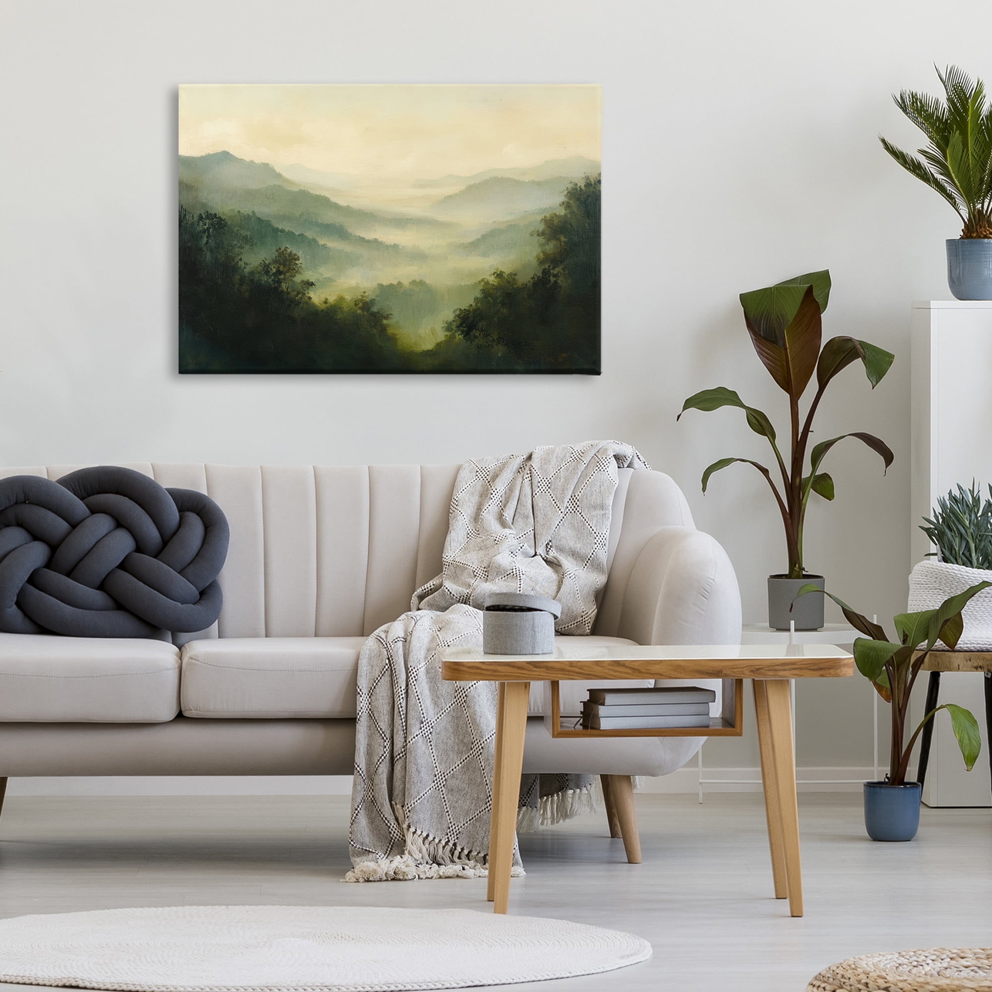 Through The Haze Landscape Canvas Wall Art, design by Petal Prints Design
