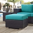 thumbnail image 3 of Modway Convene Square Fabric and Rattan Patio Ottoman in Espresso/Turquoise, 3 of 5