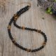 thumbnail image 1 of Collar retro clásico de moda para hombres y mujeres, negro mate, Ojo de Tigre natural, piedra de imagen de cianita, regalos de joyería, 1 of 4