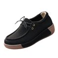 thumbnail image 3 of IEMIEMIEM Women’s Canvas Loafers Breathable Lace-Up Platform Casual Soft Comfort Walking Shoes Lightweight Non Slip Wedge Sneakers for Daily Outdoor Travel Work All Day Standing Wear Black 8.5 Wide, 3 of 6