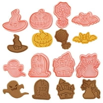 8Pcs Halloween Cartoon Cookie Moulds Pumpkin Ghost Cutter Tools Cookie Stamps Set for Home DIY Cookies Baking Shop Use