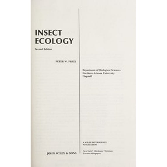 Pre-Owned Insect Ecology (Hardcover) 0471078921 9780471078920