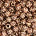 thumbnail image 1 of 160 Patterned Wood Barrel Drum Beads in Dark Brown with Flowers Design 17mm x 16mm with 7.4mm Large Hole, 1 of 1