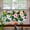 Pink, Green & White, variant on Stained Glass Window Film for Home Bathroom, Privacy Decorative UV Blocking Static Cling Covering
