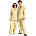 thumbnail image 3 of Matching Pjs for Couples Button Down Plaid Sleepwear Women and Mens Pajamas Long Sleeve Soft Lounge Sets 2 Pcs Loungewear Yellow M, 3 of 7