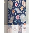 thumbnail image 6 of Summer Beach Sheer Curtains 2 Panels Set Ocean Starfish Shell Coastal Conch Cute Flowers Blue Sheer Window Curtains Light Filtering Rod Pocket Voile Drapes for Bedroom Living Room 52"x54", 6 of 8