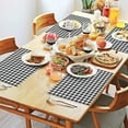 thumbnail image 2 of Set of 4 Waterproof Plaid Placemats Machine Washable Durable Linen Table Mats Heat Resistant Wrinkle Free Spill Proof Checkered Place Mats for Dining Table, 2 of 6