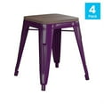 thumbnail image 4 of Flash Furniture Kai Series 18"H Square Backless Dining Barstool, Purple (Set of 4), 4 of 11