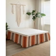 thumbnail image 2 of Burnt Orange Brown Wrap Around Bed Skirts for King Bed 18" Drop, Bed Skirt with Adjustable Elastic Belt Dust Ruffle Bed Valance for Bedroom Hotel Luxury Farmhouse Vintage Wooden Bed Frame Cover, 2 of 7