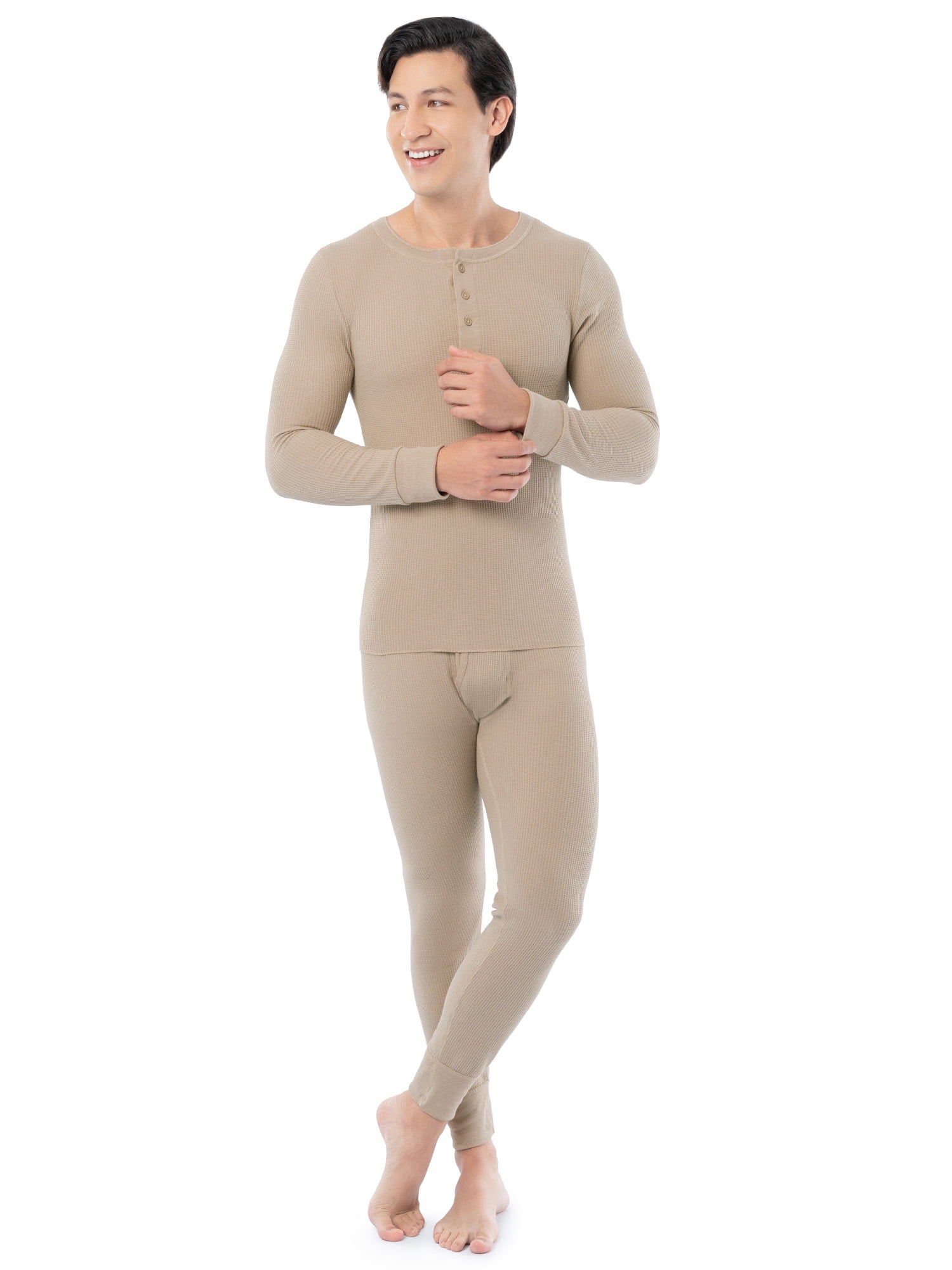 Fruit of the Loom Men's Thermal Waffle Henley Top, 2-Pack, Sizes S-5XL