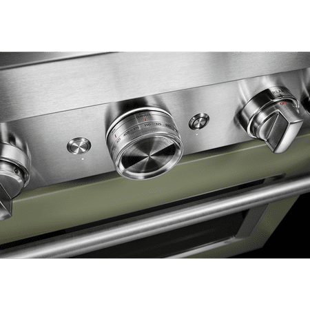 KitchenAid - 4.1 Cu. Ft. Freestanding Dual Fuel True Convection Range with Self-Cleaning - Avocado cream