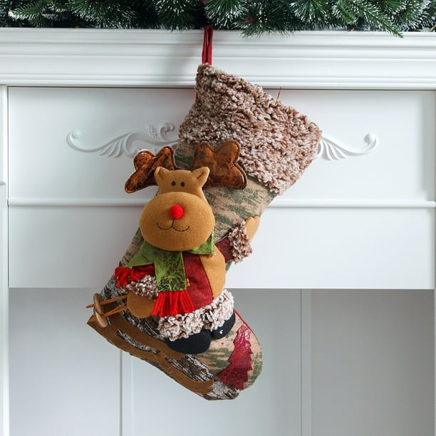 Bolsa de dulces Regalo de Navidad Árbol de Navidad Decoración Medias Navidad Muñeco de nieve Calcetines Decoración Wmkox8yii fhajkh3284