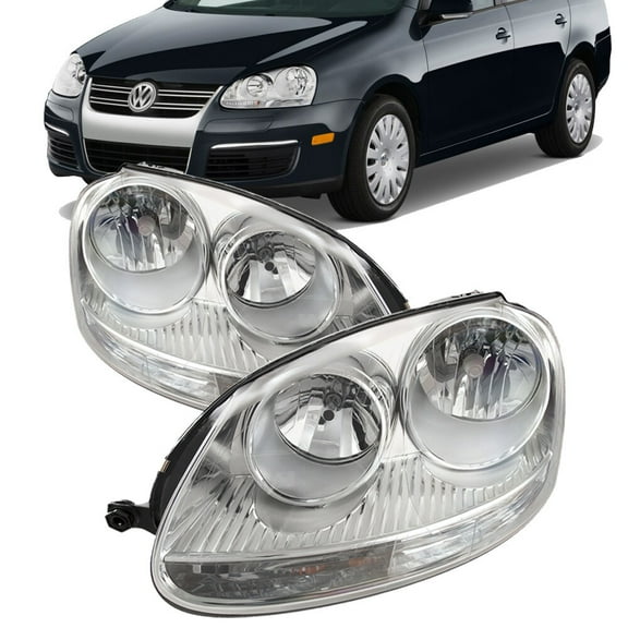 For 2005-2010 VW Volkswagen Jetta Performance Pair Headlights Chrome Halogen
