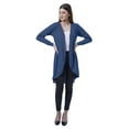 thumbnail image 2 of Moomaya Cardigan Long en Coton à Manches Longues Hi-Lo pour Femmes, 2 of 7