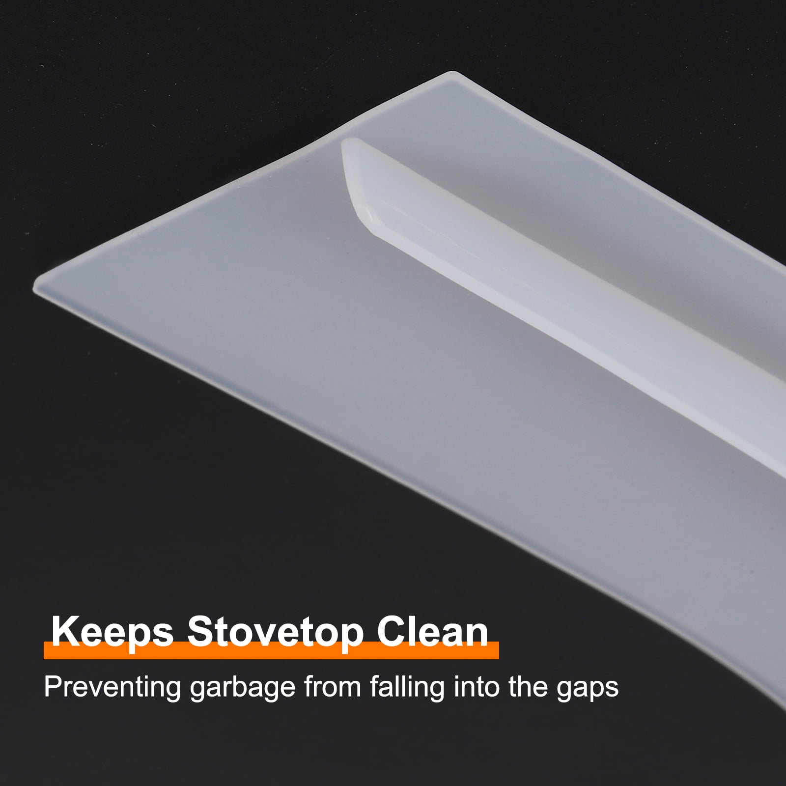 Uxcell 4 Pack 25" Silicone Kitchen Stove Counter Gap Filler Cover for Stovetop, Clear