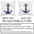 thumbnail image 4 of GZHJMY Navy Blue Anchor Throw Pillow Cover Set of 2 Nautical Pillowcases Soft Cotton Home Decorative Pillow Case Double Sided Cushion Covers 16 X 16 Inch for Indoor Outdoor Bedroom and Car, 4 of 7