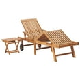 thumbnail image 3 of vidaXL Sun Lounger with Table and Cushion Solid Wood Teak, 3 of 11