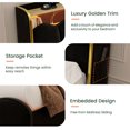 thumbnail image 4 of Breltam Bed Frame with Flower Shape Upholstered Headboard and Storage Shelf,with Charging Station and LED Lights,Gold Trim Wingback, 4 of 13