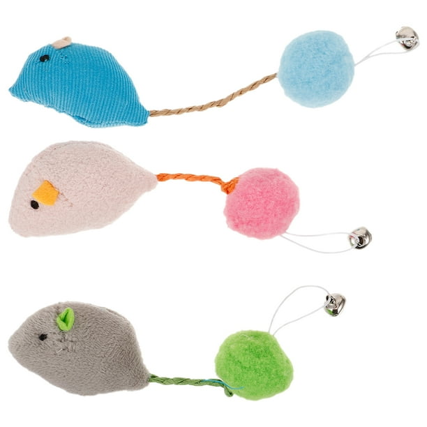 3 juguetes interactivos para gatos, peluches de ratón, juguetes masticables para gatos de interior, gatitos, entretenimiento