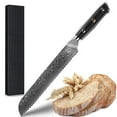 thumbnail image 1 of Bread Knife 8 inch Serrated Knife VG10 Damascus Steel for Homemade Bread Baguette Sandwich, Razor Sharp Edge, 1 of 6