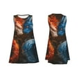 thumbnail image 7 of KLL Red And Blue Fire Dragon F Pattern Womens Summer Dresses 2025,Loose Round Neck Sleeveless Sundresses Tank Dresses with Pockets, 7 of 7